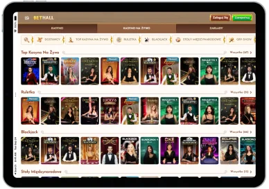 BetHall Casino Gry na żywo Gry na żywo