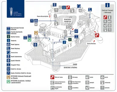 Mapa Zamku Królewskiego Mapa Zamku Królewskiego na Wawelu